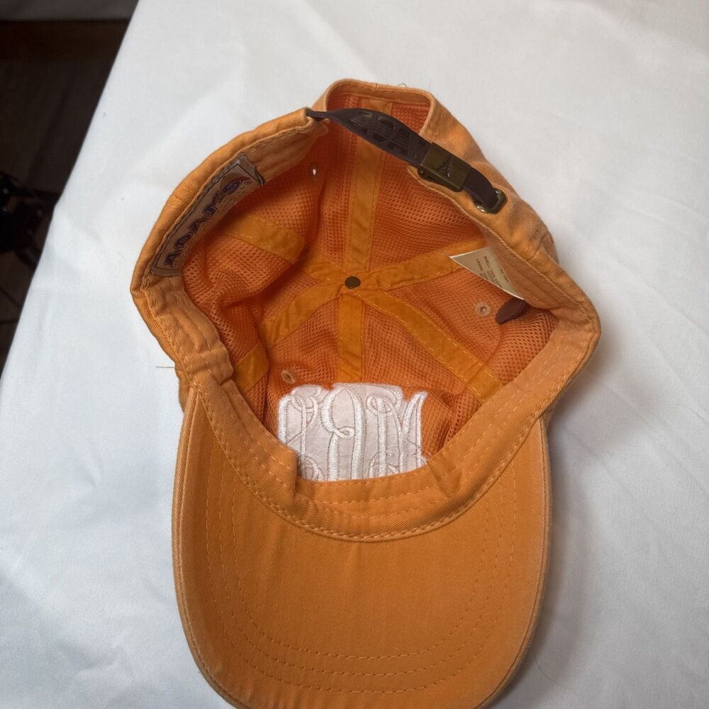 Orange Monogram Hat M A R In White Cursive Font - Picture 4 of 11